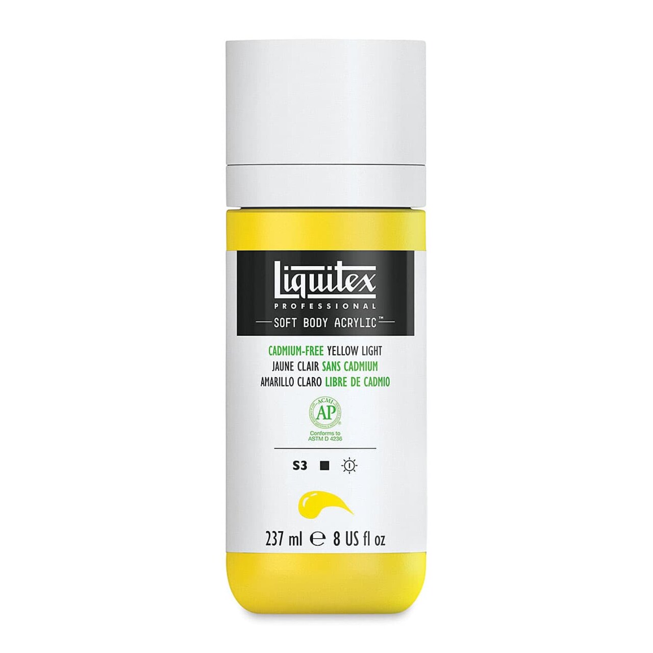 Liquitex Soft Body Artist Acrylics - Cadmium-Free Yellow Light, 237 ml